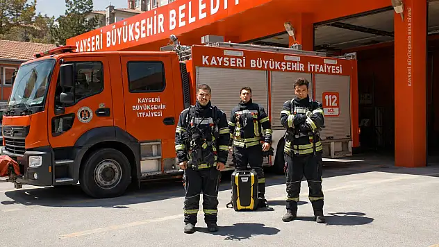 Kayseri İtfaiyesi'nin olay öncesi hazırlığı böyle görüntülendi