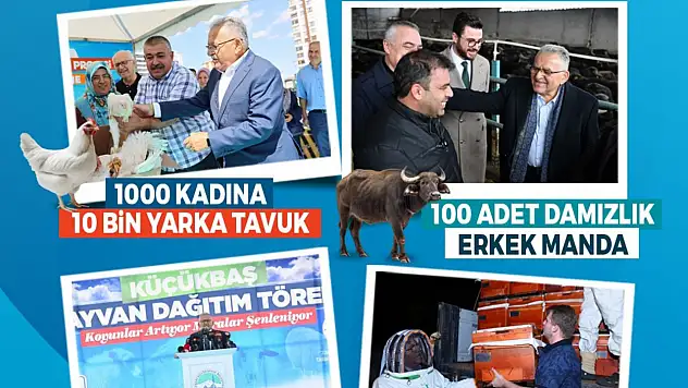 Kayseri kırsalında neler oluyor? Binlerce hayvan, milyonlarca liralık destek!