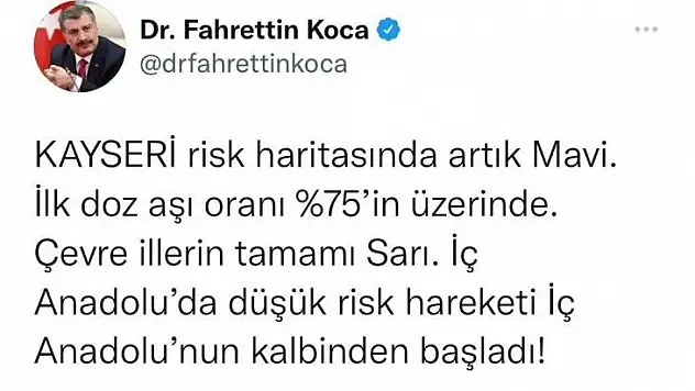 Kayseri mavi oldu
