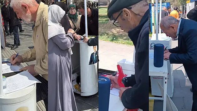 Kayseri Meydanında vatandaşlar, o kampanyaya imza atmak için sıraya girdi