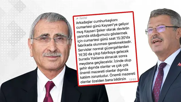 Kayseri Şeker'de tartışılan o mesajla ilgili dikkat çeken gelişme!