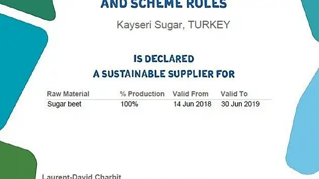 Kayseri Şeker'e Sürdürülebilir Tarımdaunilever'den Uygunluk Belgesi
