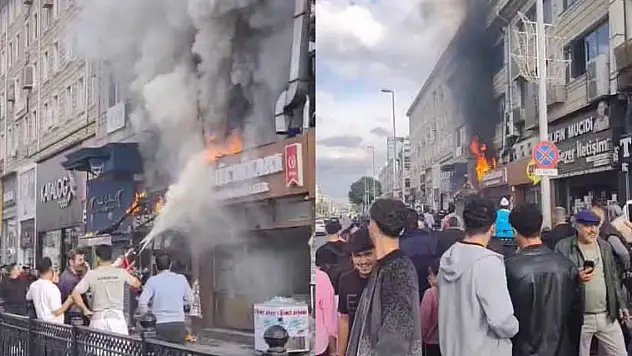 Kayseri Sivas Caddesi'nde yangın! Görenler olay yerine koştu