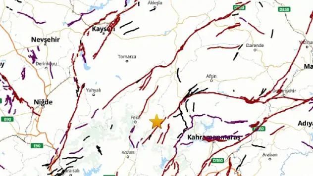 Kayseri'ye 120 km uzaklıkta deprem!