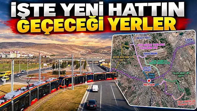 Kayseri'ye Erkilet-Cumhuriyet Meydanı-Millet Bahçesi raylı sistem hattı geliyor