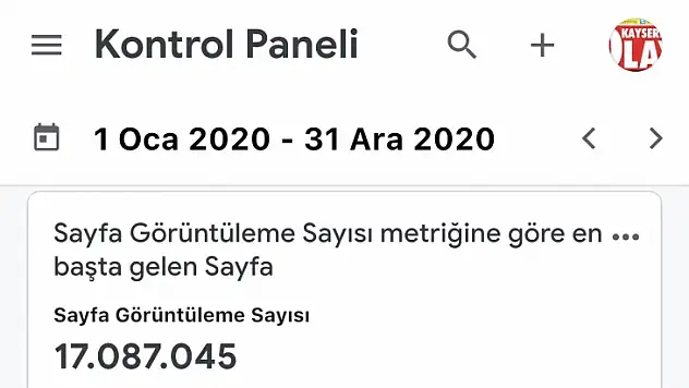 kayseriolay.com'dan tıklama rekoru