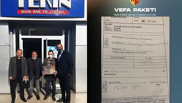 Kayserispor'dan Vefa Paketi
