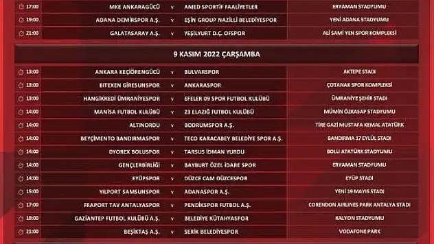 Kupa maçı 10 Kasım'da