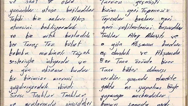 Kıbrıs şehidinin duygulandıran günlüğü