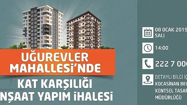 Kocasinan'da dönüşüm için ihale vakti
