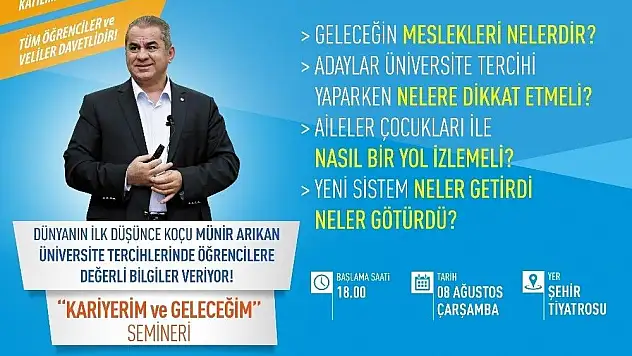 Kocasinan'da 'Kariyerim ve Geleceğim' Konulu Seminer Düzenlenecek
