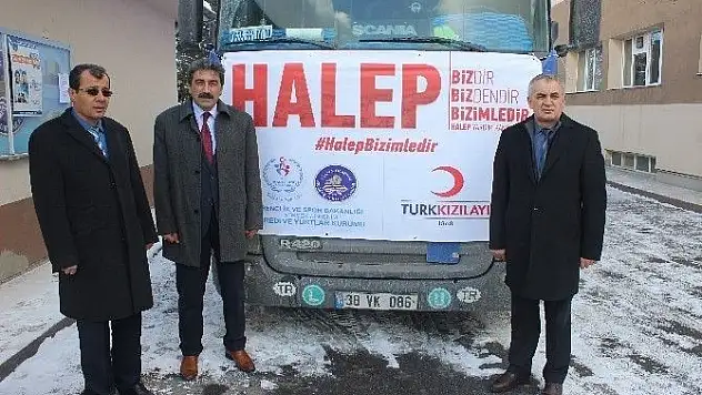 KYK'da kalan öğrencilerden Halep'e yardım