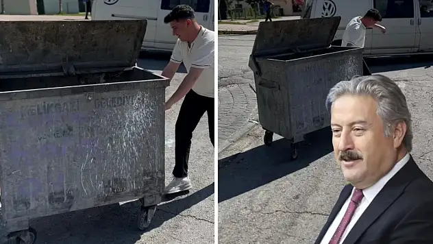 Melikgazi Belediyesi'nin çöp konteynerini götürdü! Videosuna Başkan'dan yorum geldi