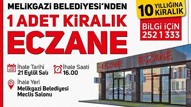 Melikgazi 10 yıllığına ihale ile kiraya verecek