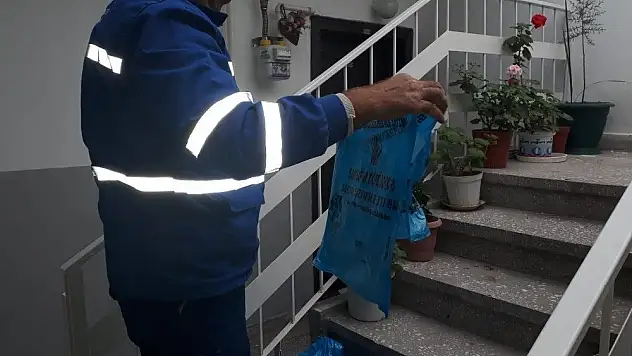 Melikgazi'de ayrıştırılmış çöpler toplanıyor
