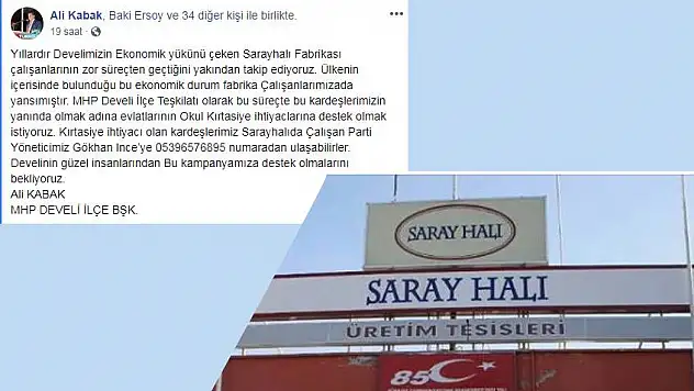 MHP Develi'den eğitime destek kampanyası  