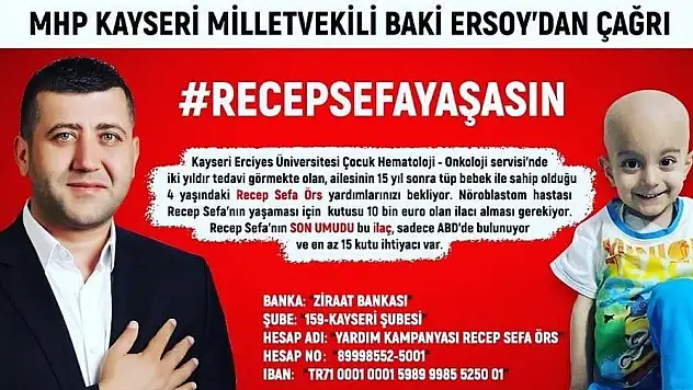 MHP Kayseri Milletvekili Ersoy'dan anlamlı bağış!
