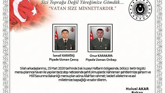 Milli Savunma Bakanlığı yayımladı