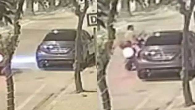 Motosikleti ile geldi! Park halindeki araca saldırdı