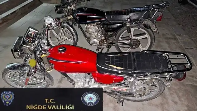 Niğde'de çalınan motosikletler bulundu!