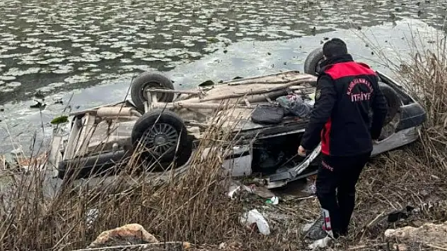 Otomobil gölete uçtu, sürücü kurtarılamadı!