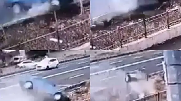 Otomobil kanala uçtu!