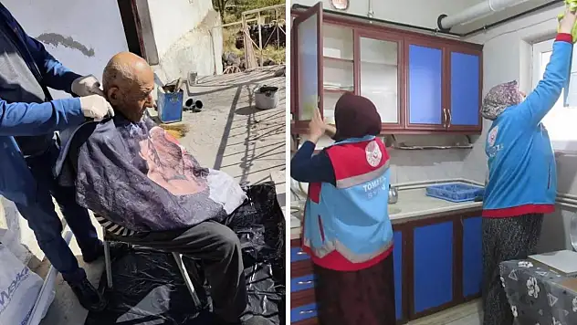 Saç tıraşından ev temizliğine! Kayseri'de yaşlılara destek