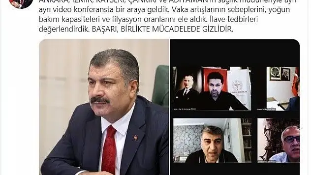 Sağlık Bakanı Koca'dan İl Sağlık Müdürü Benli'ye teşekkür
