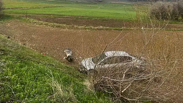 Araç şarampole uçtu