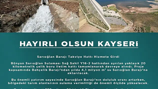 Çİftçiye müjde: 20 kilometrelik takviye hattı tamamlandı