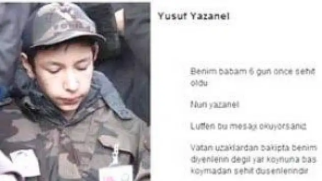 ŞEHİDİN OĞLUNDAN DUYGUSAL MESAJ