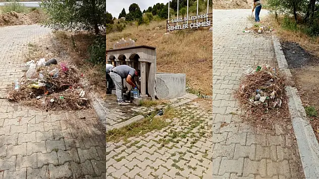 Şehitler Çeşmesi'nin bulunduğu alanda temizlik