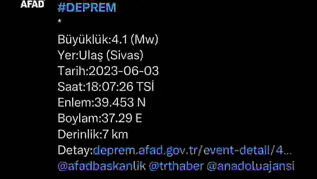 Sivas'ta korkutan deprem