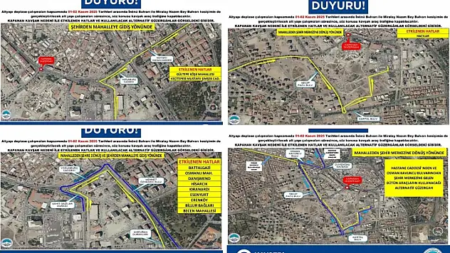 Sürücüler dikkat! Kayseri'de bu yollar trafiğe kapatıldı