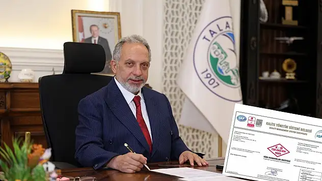 Talas Belediyesi'ne 20 yıllık kalite onayı
