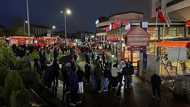 Talas'ta öğrenci yurdunda yangın paniği!