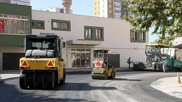 Talas'ta asfalt çalışmaları hız kesmiyor