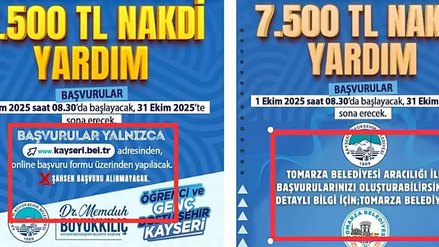 Tomarza Belediyesi'nden skandal nakdi yardım paylaşımı