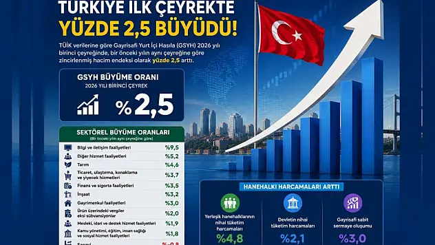 Türkiye ilk çeyrekte yüzde 2,5 büyüdü!