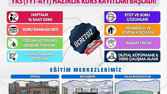 Gençlere yönelik ücretsiz kurslar başlıyor