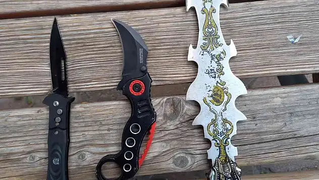 Kılıç taşıyan şahıs Güven Timleri'nden kaçamadı