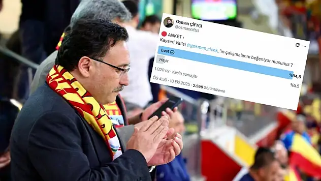 Vali Gökmen Çiçek anketinde yüzde 95 beğeni