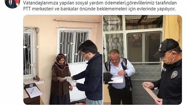 Yardım ödemeleri vatandaşların adreslerinde yapılıyor