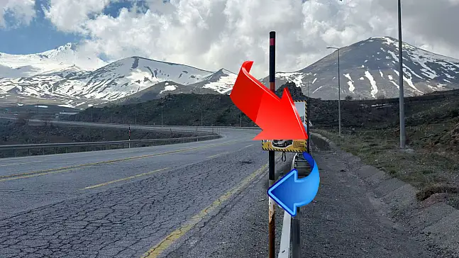 Erciyes yolunda bidonlu uyarıyı görenler bir daha baktı! Uyarı Kayseri'de vatandaşlar arasında tartışma konusu oldu