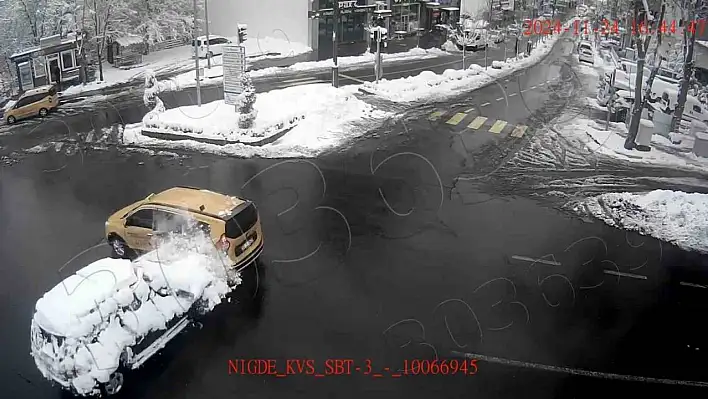 Karları temizlenmeyen araç kazaya sebep oldu