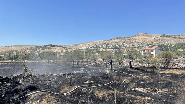 Arazide ot yangını...