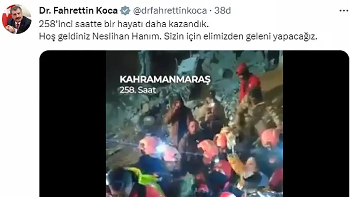 Bakan Koca: Hoş geldiniz Neslihan Hanım