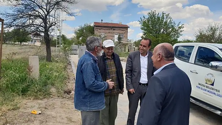 Başkan İlmek parke taş yol yapım çalışmalarını yerinde inceledi