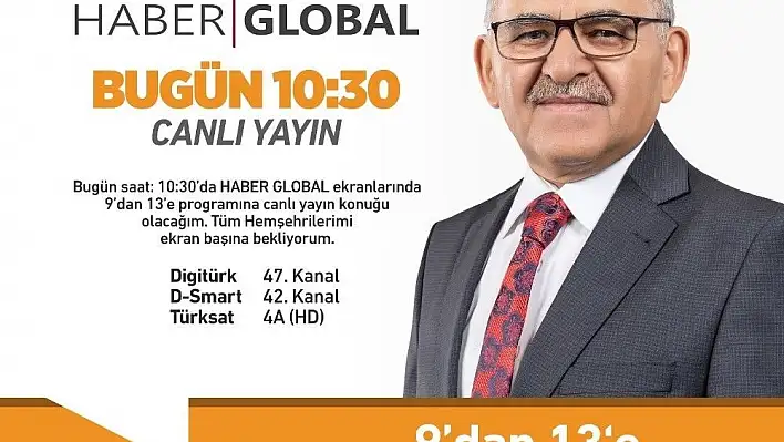 Başkan Memduh Büyükkılıç, Haber Global kanalının canlı yayın konuğu