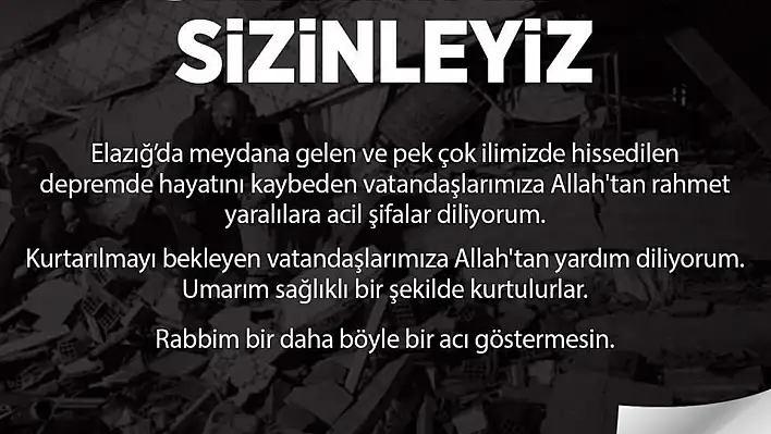 Başkan Palancıoğlu: 'Belediyemiz tüm imkanları ile Elazığ'a desteğe hazır'
